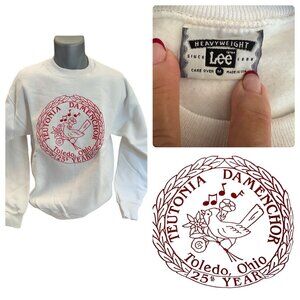 Vintage NOS Lee USA Teutonia Damenchor Toledo Oh 25 Yr  Logo Sweatshirt Size M